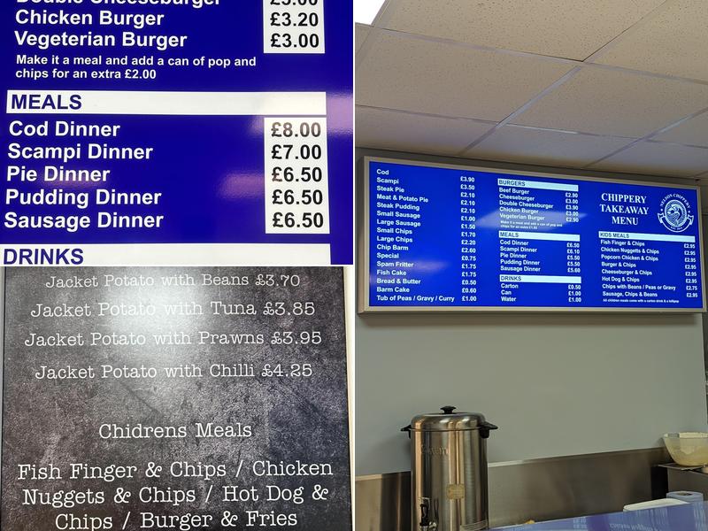 The Nelson Chippery Menu