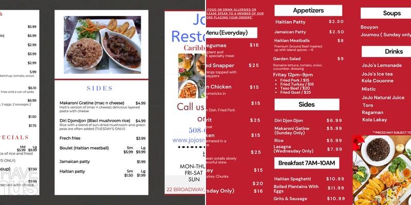 Gou Kreyol / Jojo Restaurant Menu