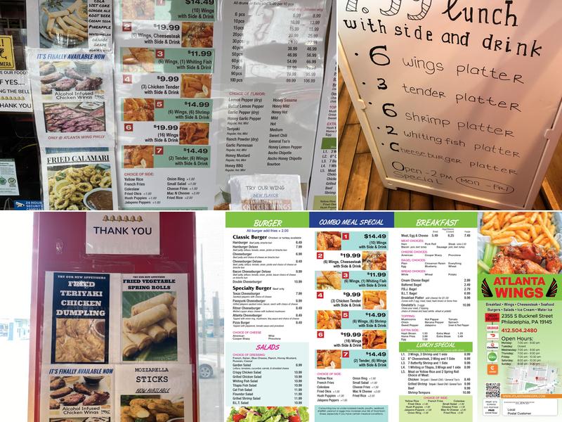 Atlanta Wings Menu