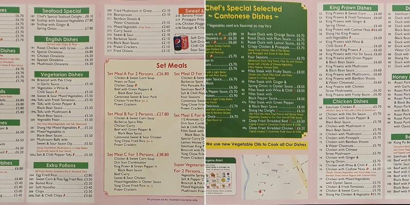 The Sizzling Wok Menu