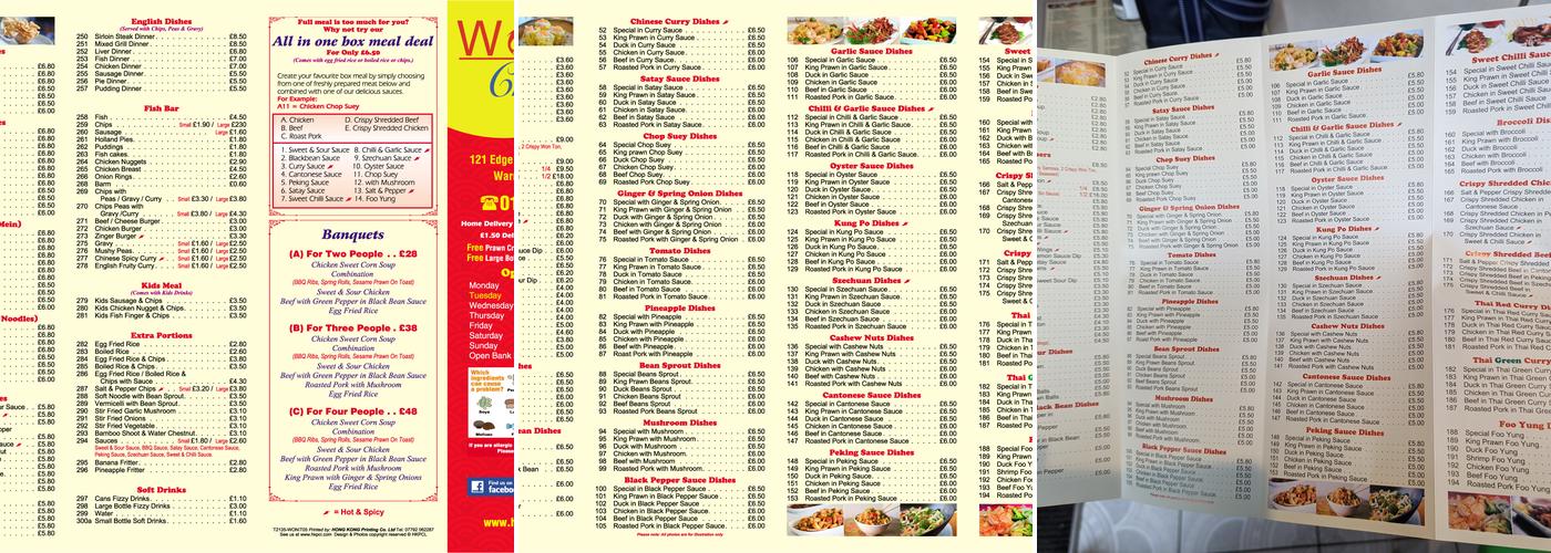 Wok In Chippy Menu