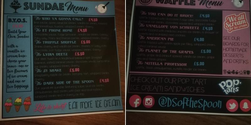Dark Side Of The Spoon Menu
