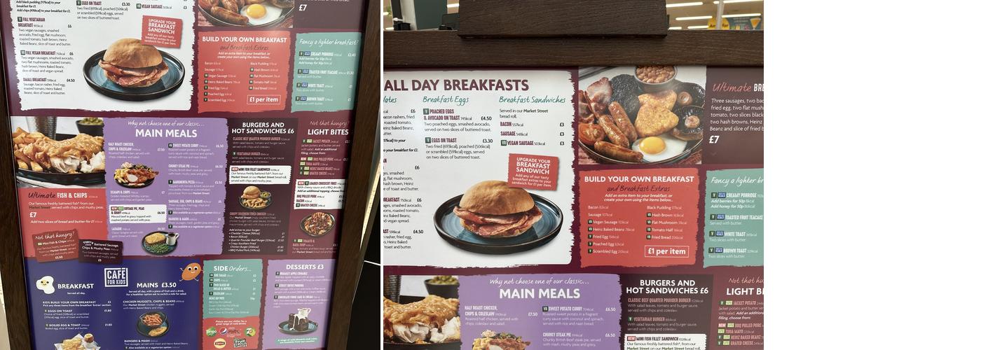 Morrisons Cafe Menu