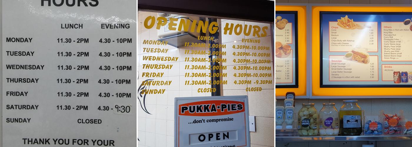 Fry-Days Fish & Chips Menu