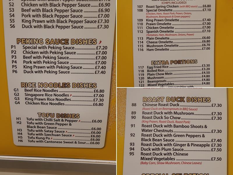 Golden Dragon Chinese Takeaway Menu