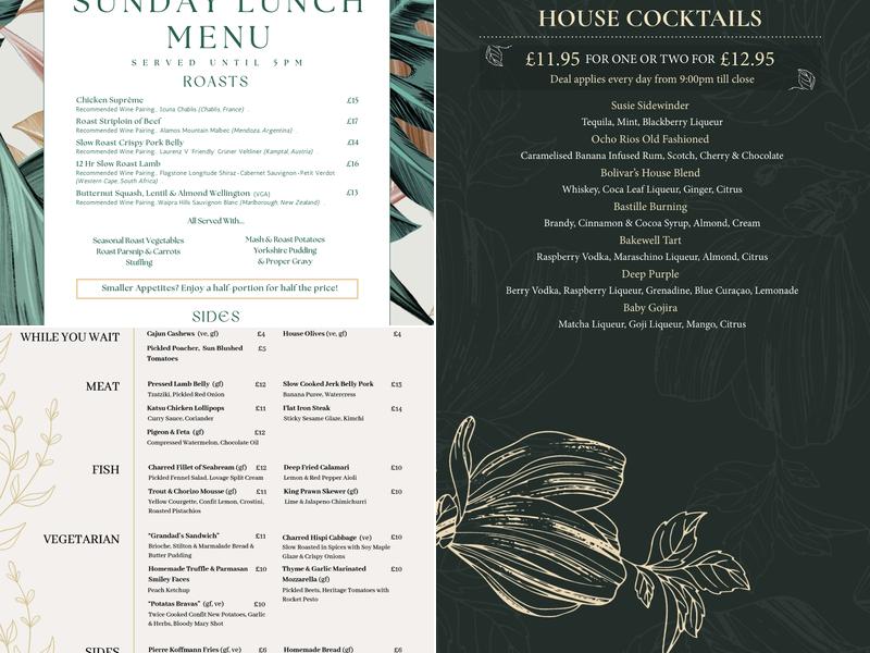 Glass Orchid Menu