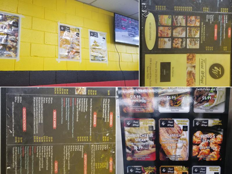 Texas wing stop Menu