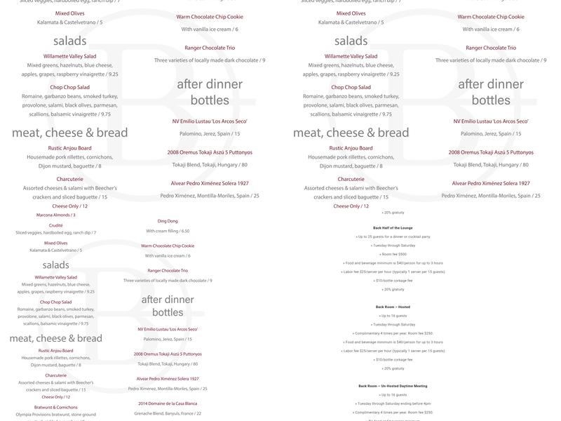 Boundary Social Club Menu