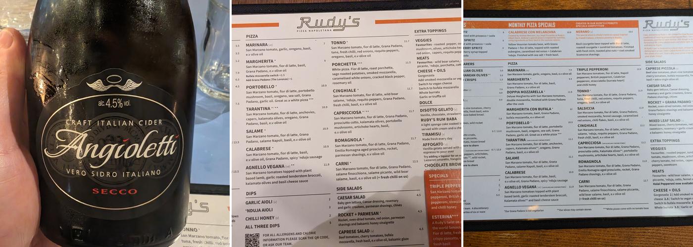 Rudy's Pizza Napoletana - Harborne Menu