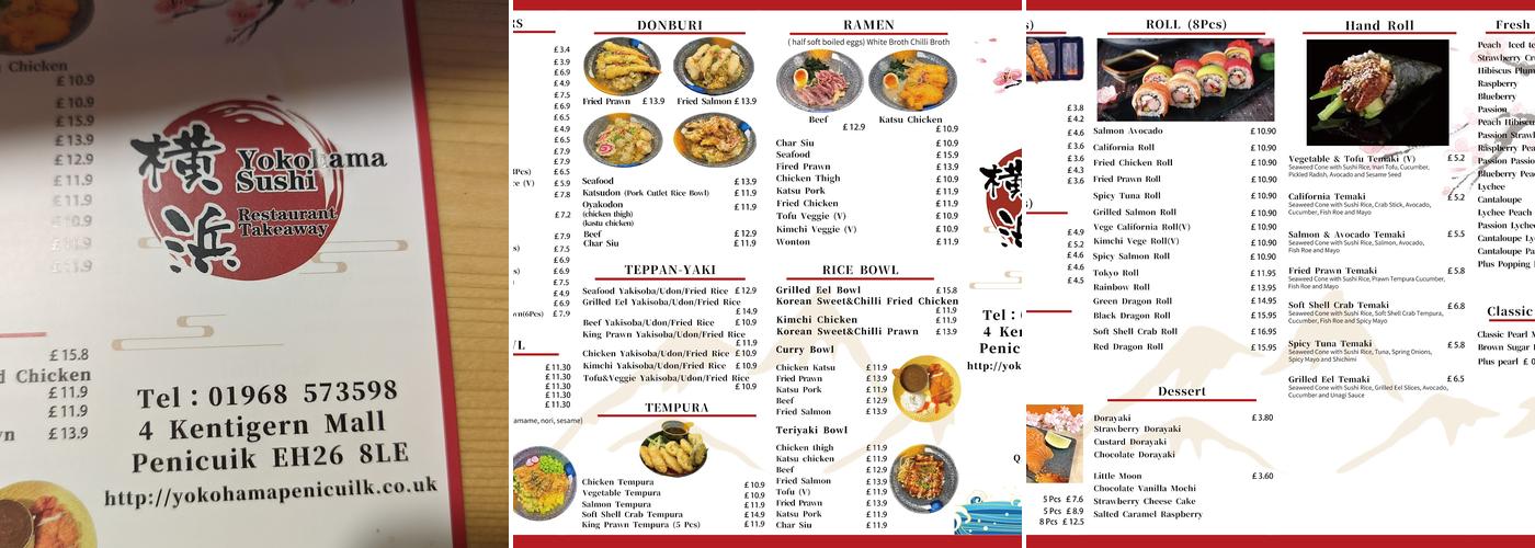 Yokohama Sushi Menu