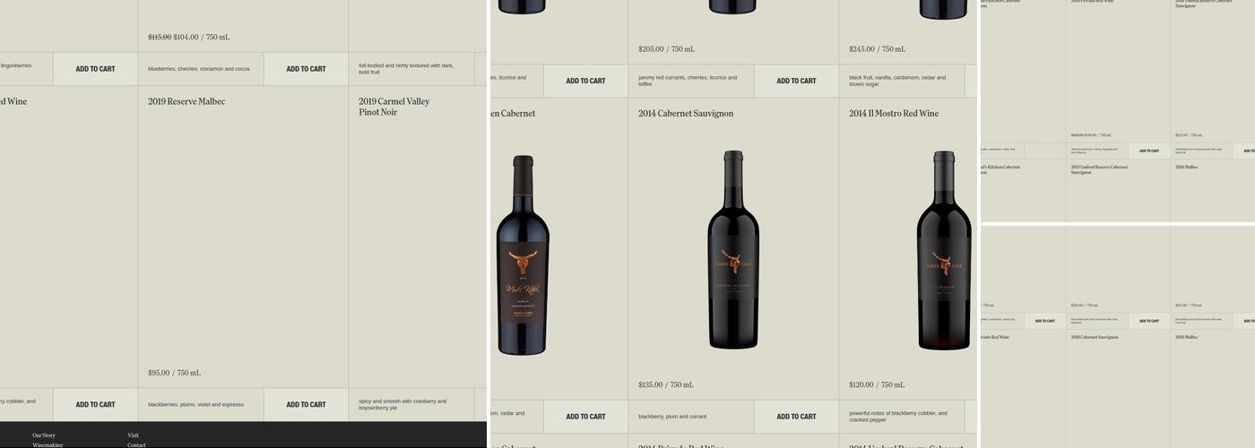 James Cole Winery Menu