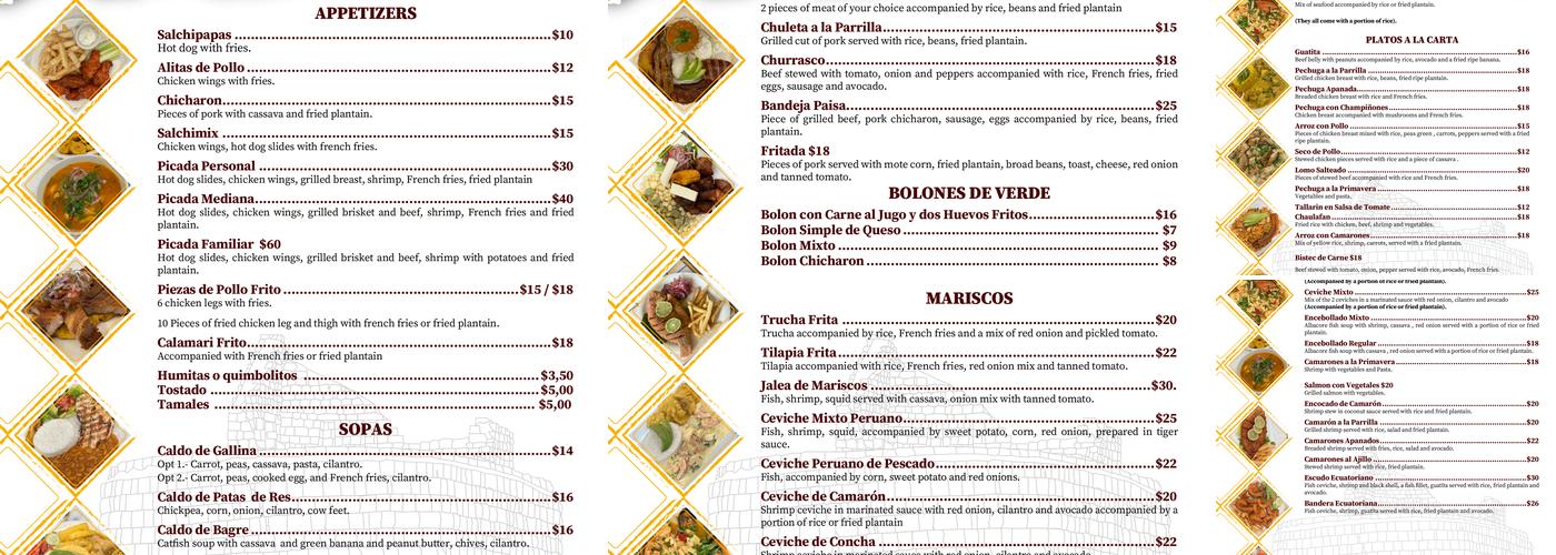 INGAPIRCA RESTAURANT Menu