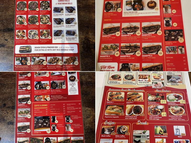 Vietnamese Food and Coffee Menu
