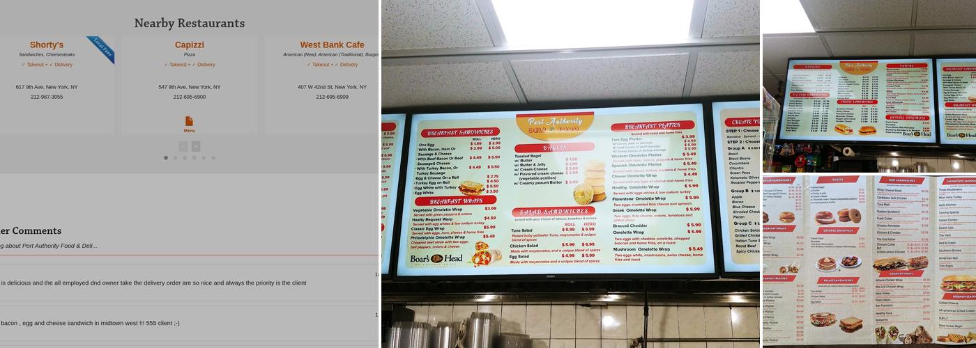 Port Authority Food & Deli Menu