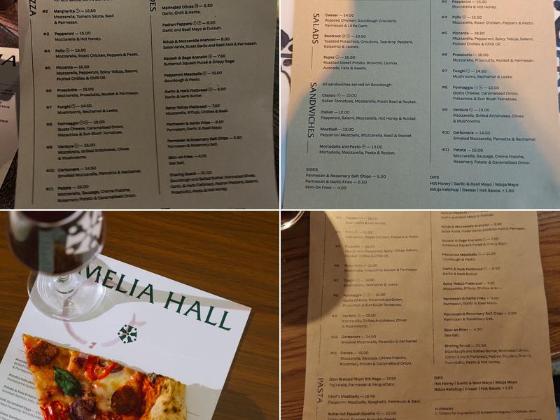 Amelia Hall Menu