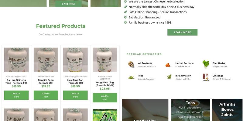 Far East Ginseng Herbs and Tea Menu