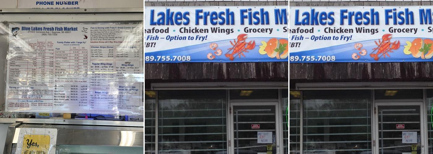 Blue Lakes Fresh Fish Market Menu