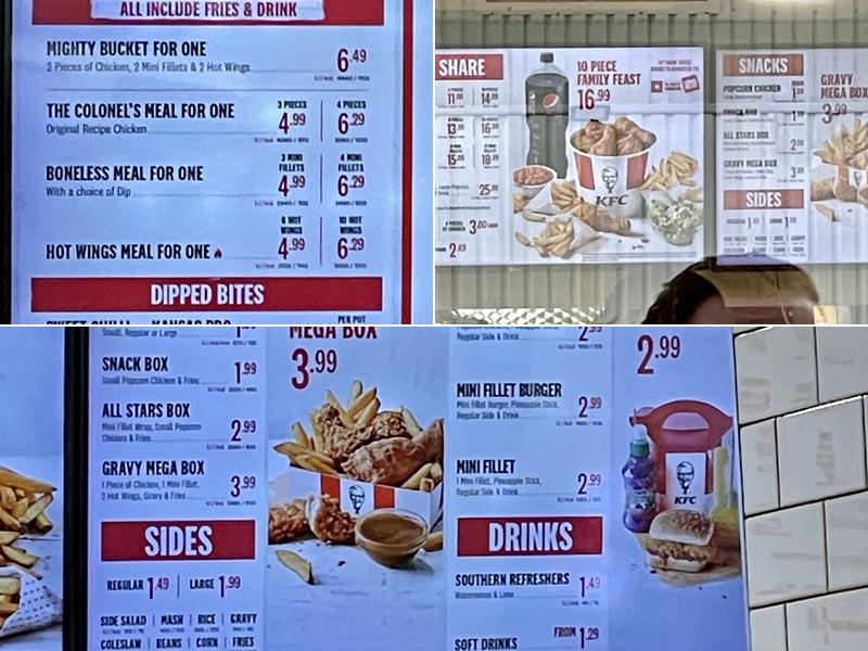KFC Menu
