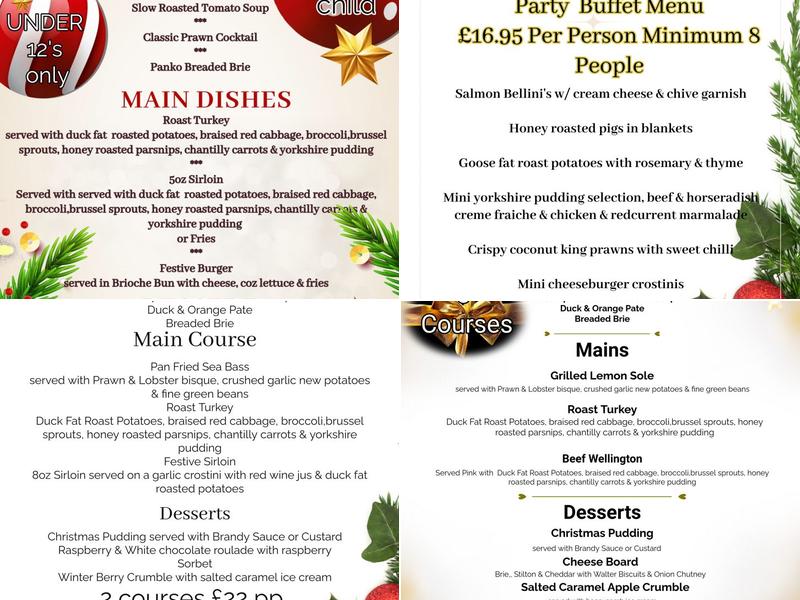 Ye Olde Chequers Inn Menu