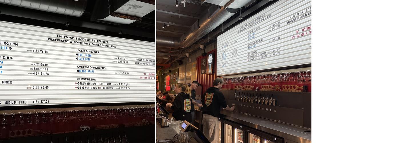 BrewDog, Belfast Grand Central Station Menu