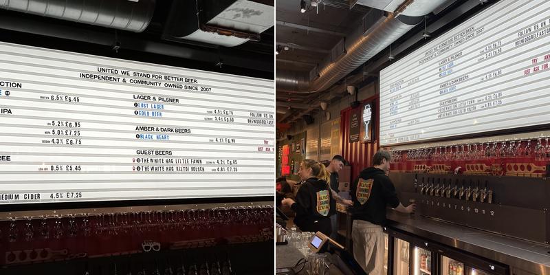 BrewDog, Belfast Grand Central Station Menu