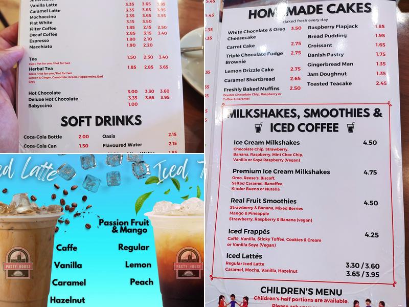 The Original Pasty House Plymouth Menu