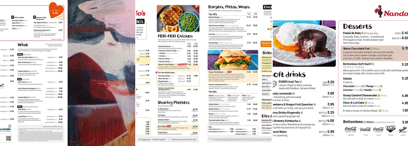 Nando's Lisburn - Sprucefield Menu