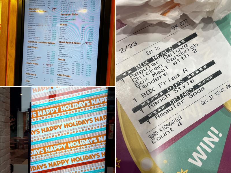 Popeyes Louisiana Chicken Menu