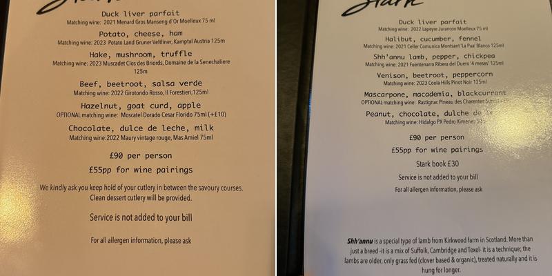 Stark Menu