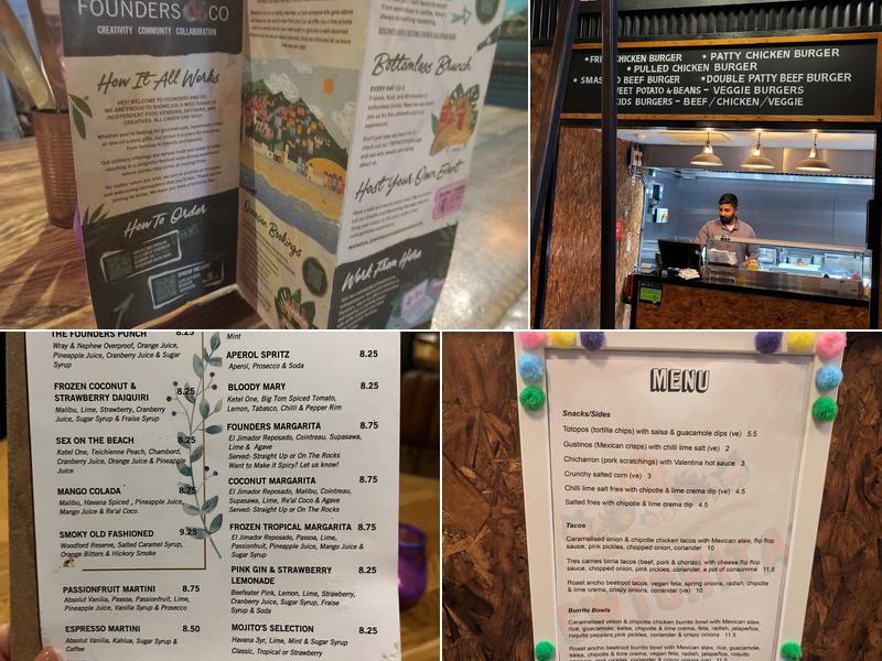 Founders & Co. Swansea Menu