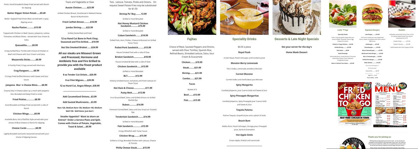 Pittsburg Pub And Patio Menu