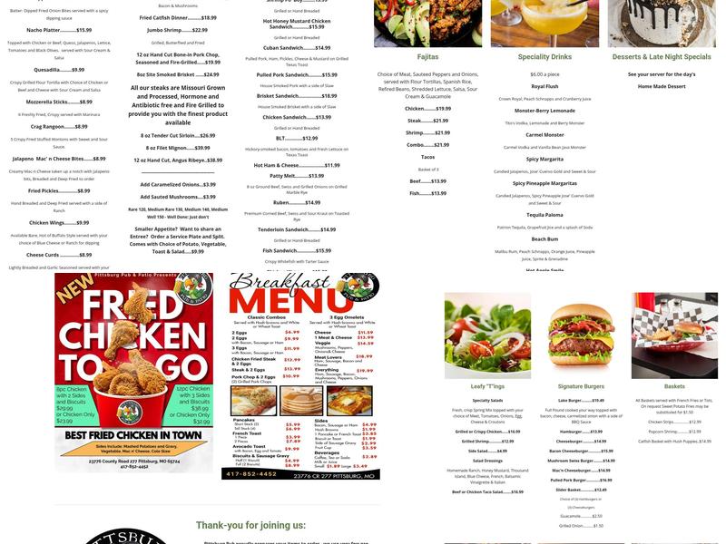 Pittsburg Pub And Patio Menu