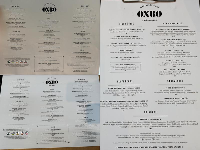 OXBO Kitchen Menu