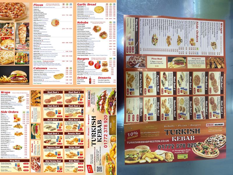Turkish Kebab Menu