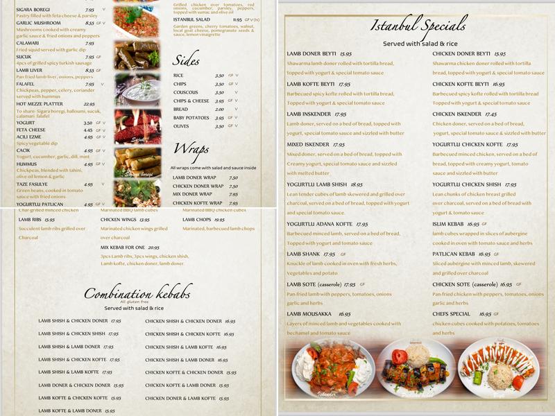 Istanbul Restaurant Blackburn Menu