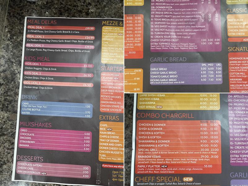 Pasha turkish grill Menu