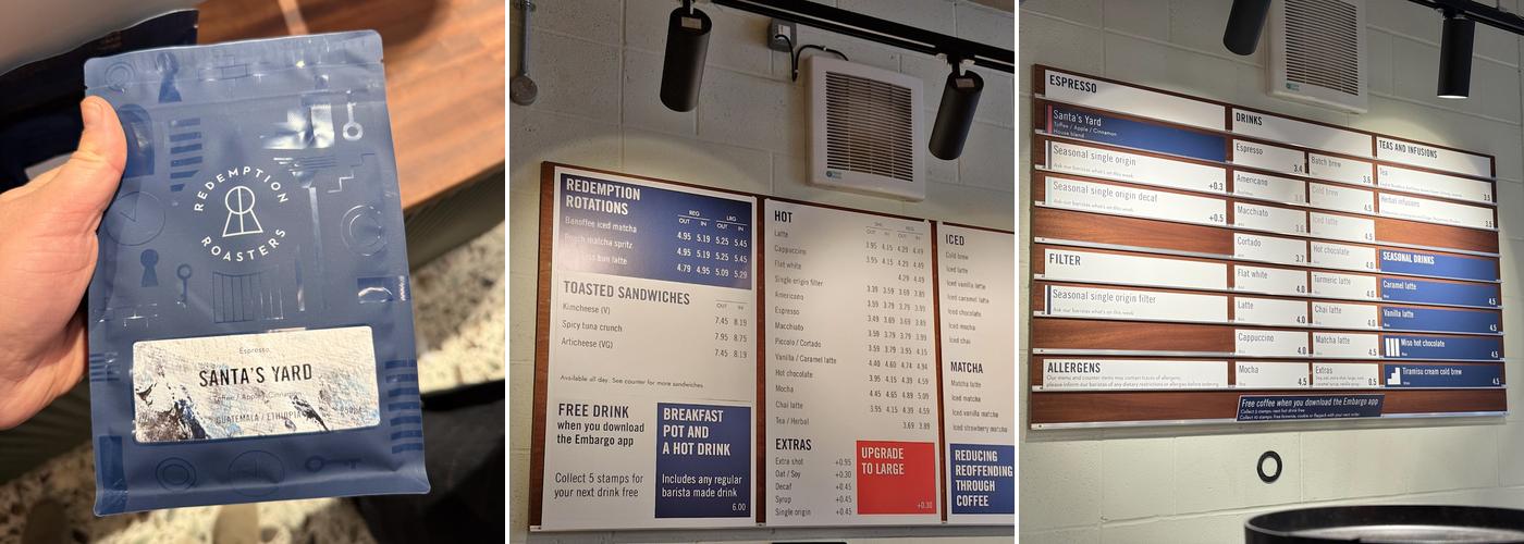 Redemption Roasters | St Giles High street Menu