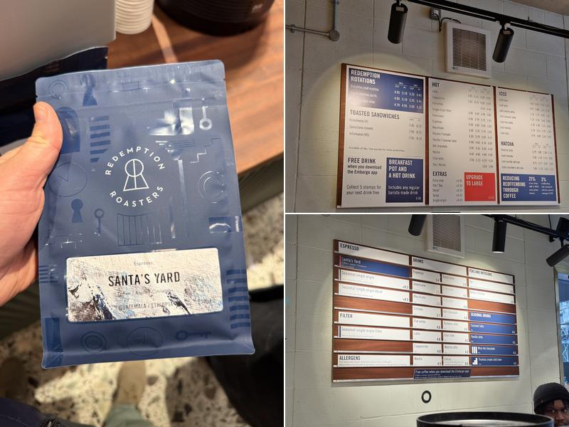 Redemption Roasters | St Giles High street Menu