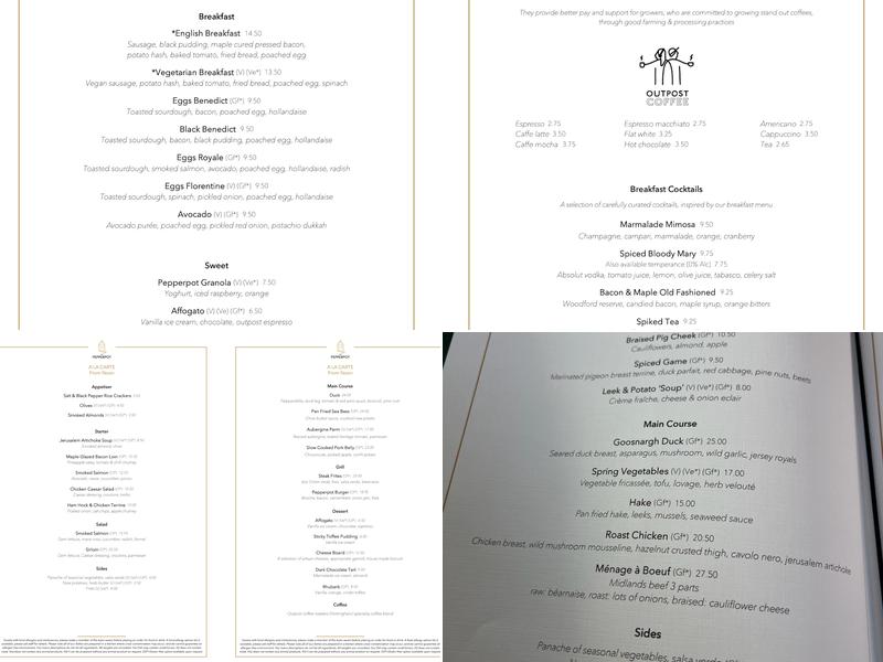 The Pepperpot Menu