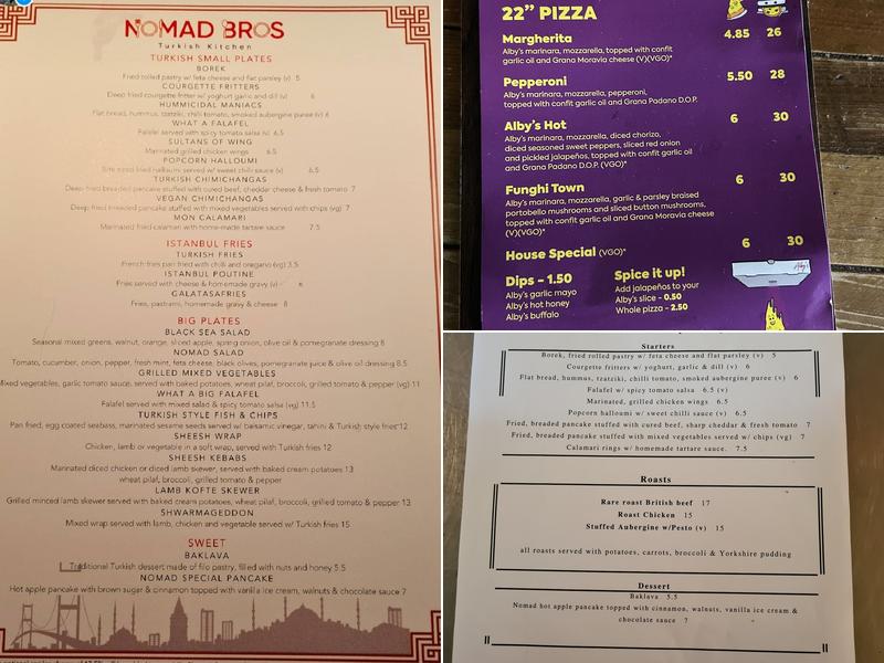 The Gipsy Queen Menu