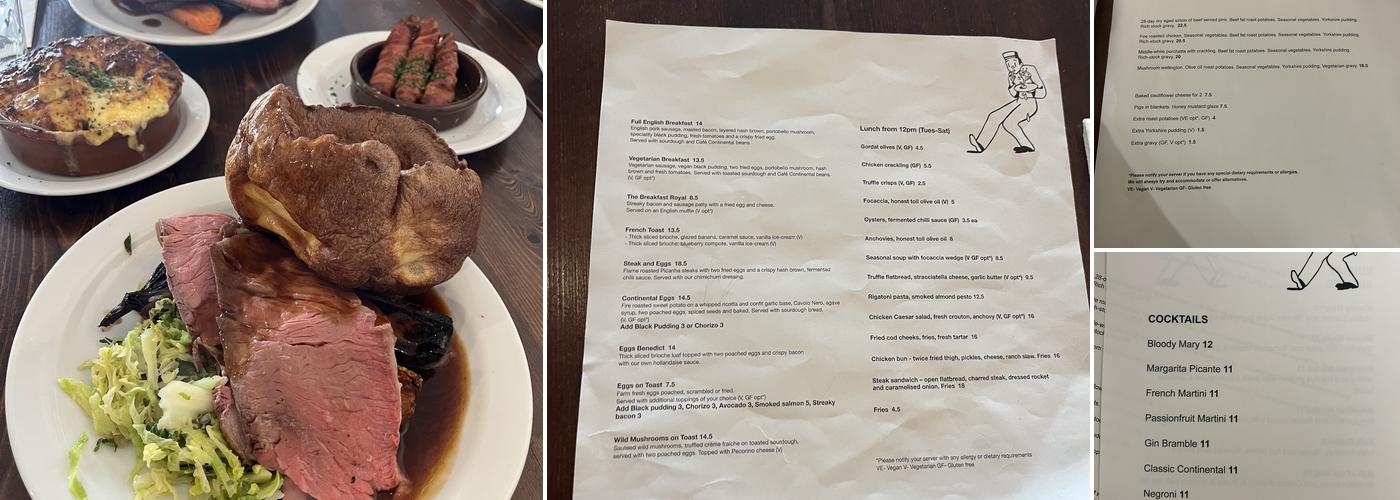 Cafe Continental Menu