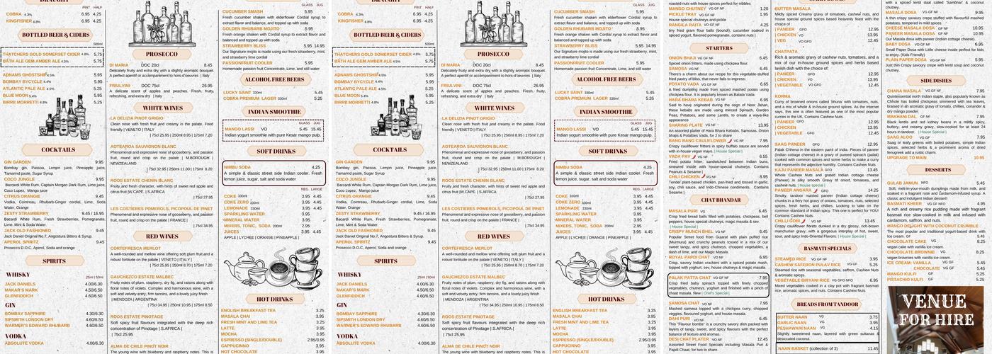 Sarthi Restaurant Menu