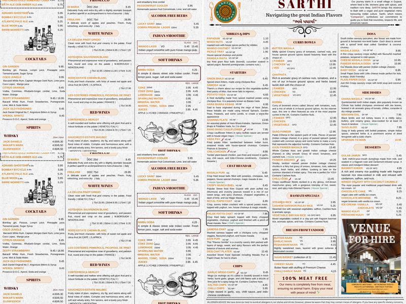 Sarthi Restaurant Menu