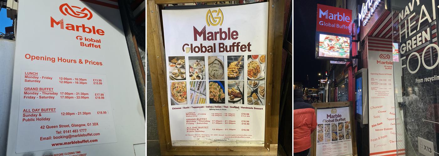 Marble Global Buffet Menu