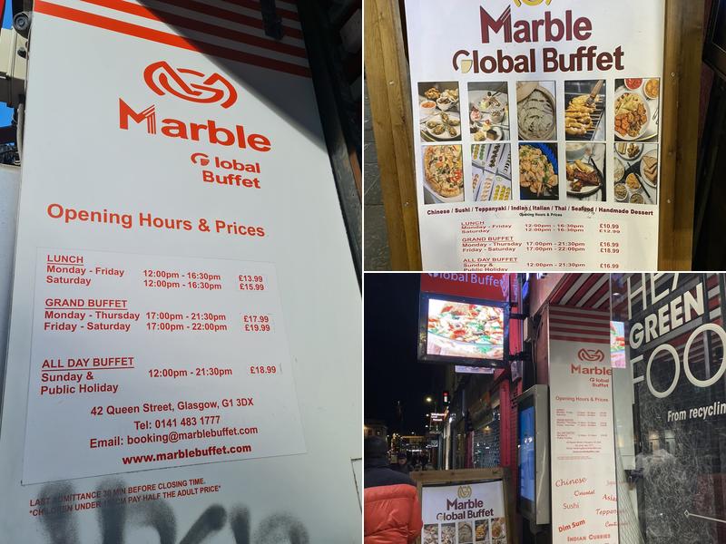 Marble Global Buffet Menu