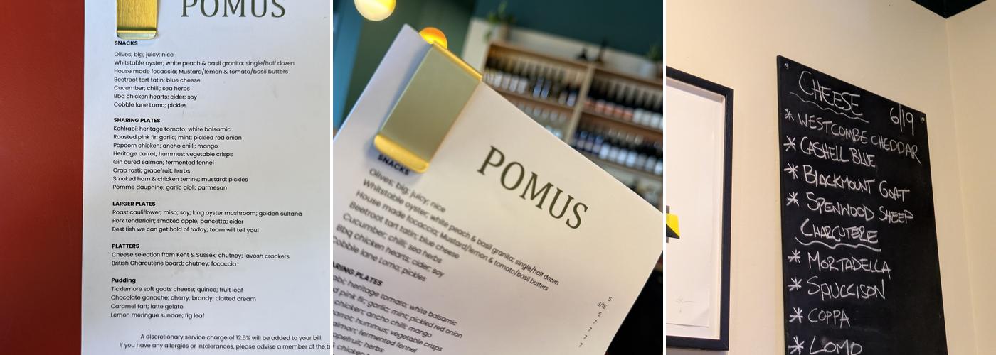 Pomus Folkestone Menu