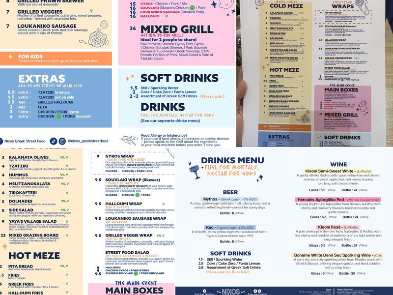 Nixos Greek Street Food - Tollcross Menu