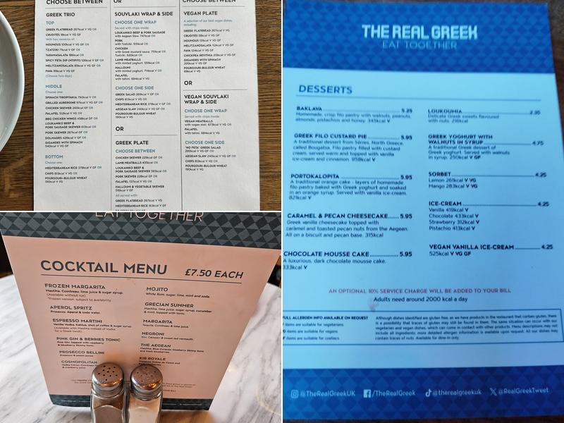 The Real Greek Liverpool Menu