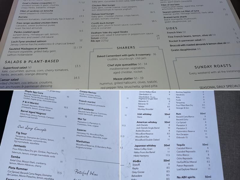 The Waterway Menu