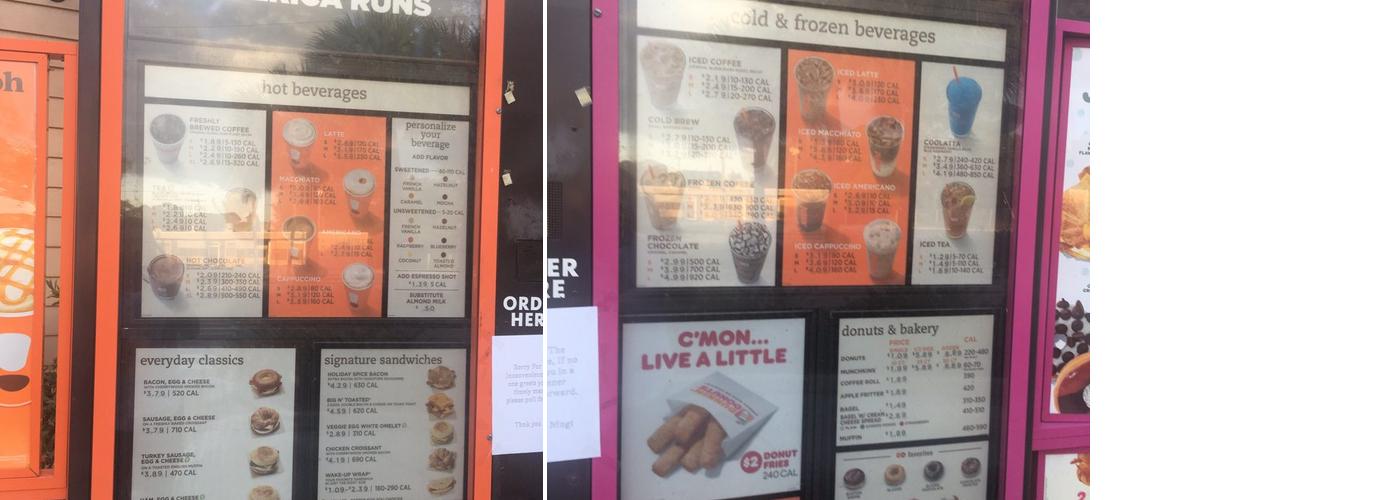 Dunkin' Menu